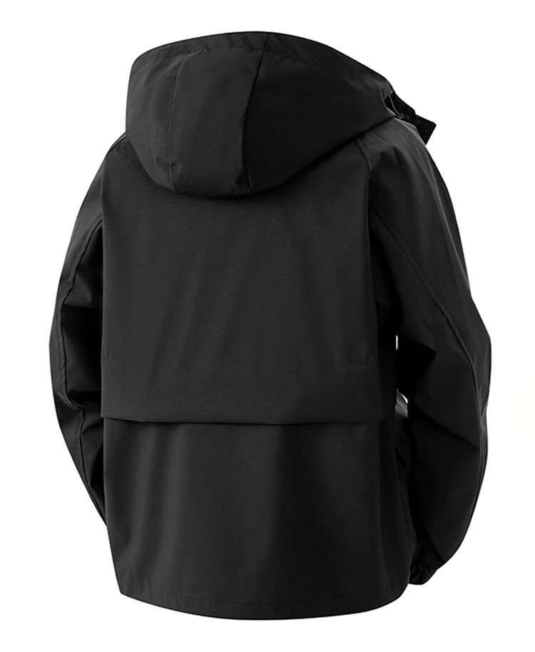 JEEP SPIRIT Men's Windproof Hooded Work Jacket Spring Casual Functional Jacket Brown L 16