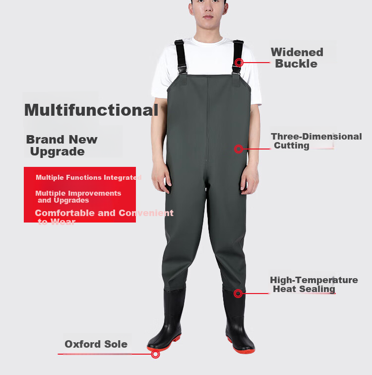 Gongtai Waterproof Fishing Pants Half-Length Rain Pants Unisex Waterproof Overalls Green Half-Length Size 44 7