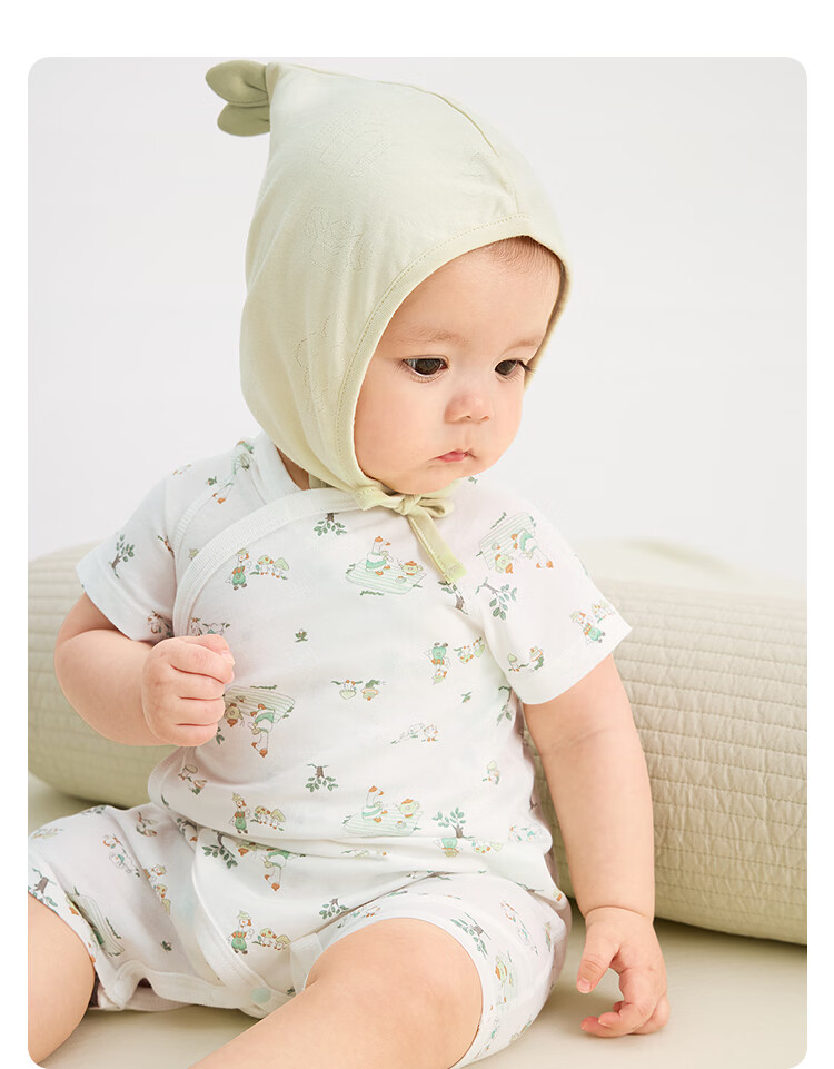 BALABALA Children's Clothing, Baby Romper, Infant Onesie, 2026 Summer New Style Two-Piece Set, Pure Cotton, Newborn Clothes, Thin And Soft 6