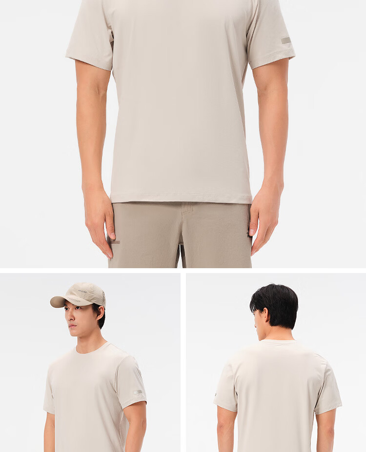 Pelliot Outdoor Quick-Dry T-Shirt Summer Short Sleeve Men Quick-Dry Breathable Antibacterial Crew Neck Half Sleeve 11421509 Black XL 37