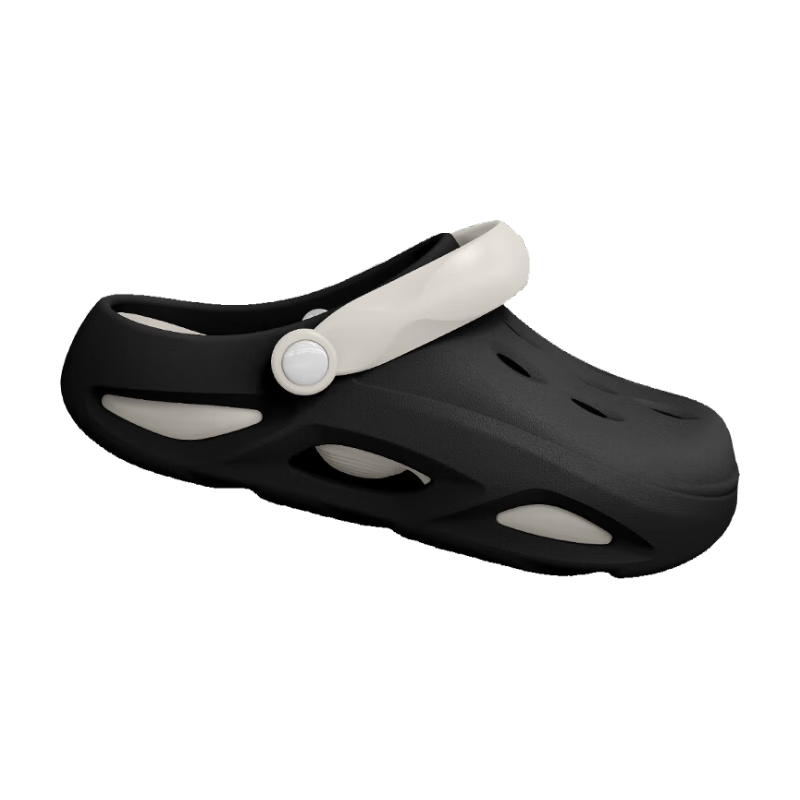 Qisefang Men's Perforated Shoes, Sports Sandals for Summer Outdoor Use, Thick-Soled Water-Friendly Beach Non-Slip Slippers for Women, Black, Size 40-41