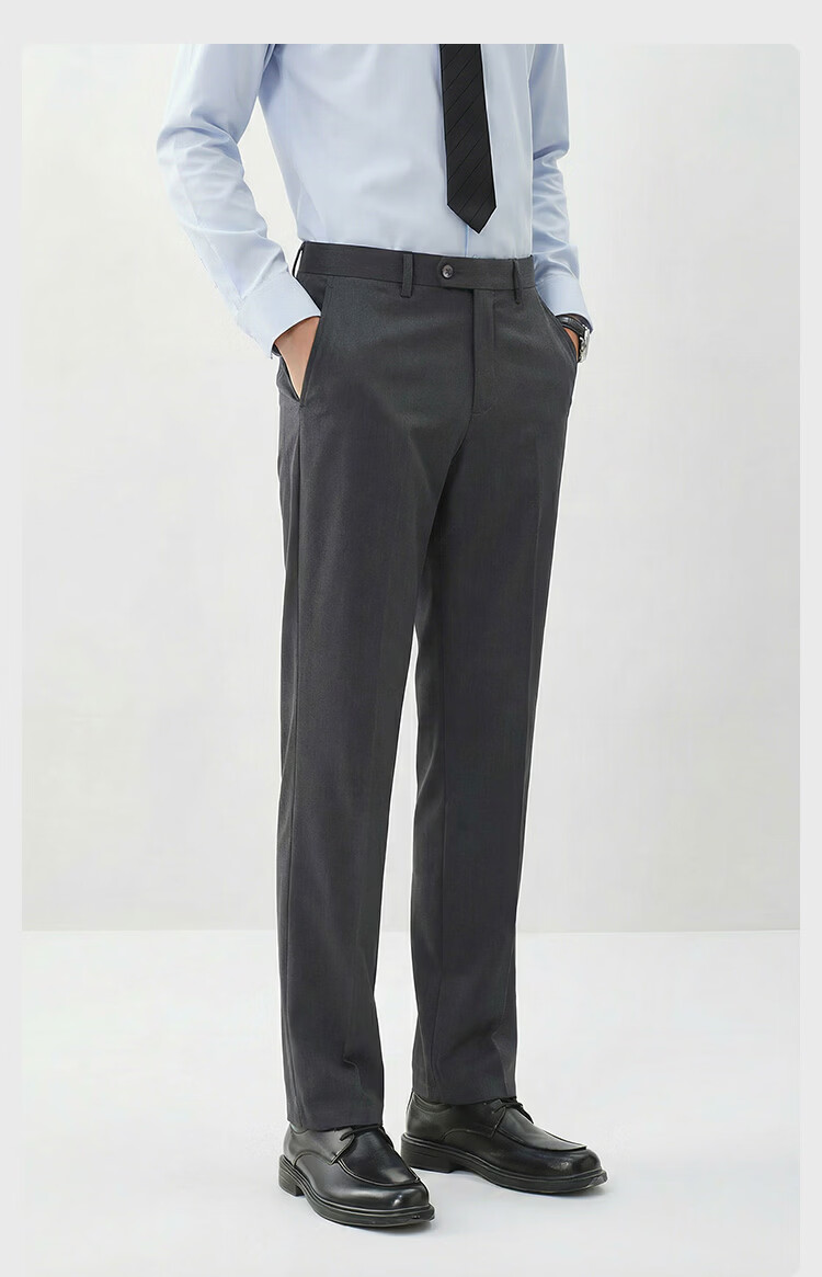 JD Jingzao Men's Spring Summer Casual Trousers Business Suit Pants Straight Loose High-end Black 36 15