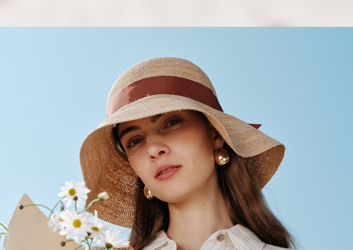 FANCET Women's Raffia Straw Sun Hat Spring Summer Elegant French Bow Outdoor Vacation Beach Hat 36