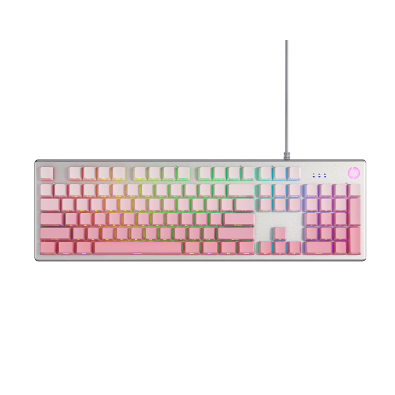 HP K500Y Mechanical Feel Wired Silent Membrane 104-Key Keyboard for Gaming, Office, and Study Compatible with Laptop and Desktop, High-Quality Side-Engraved Peripheral