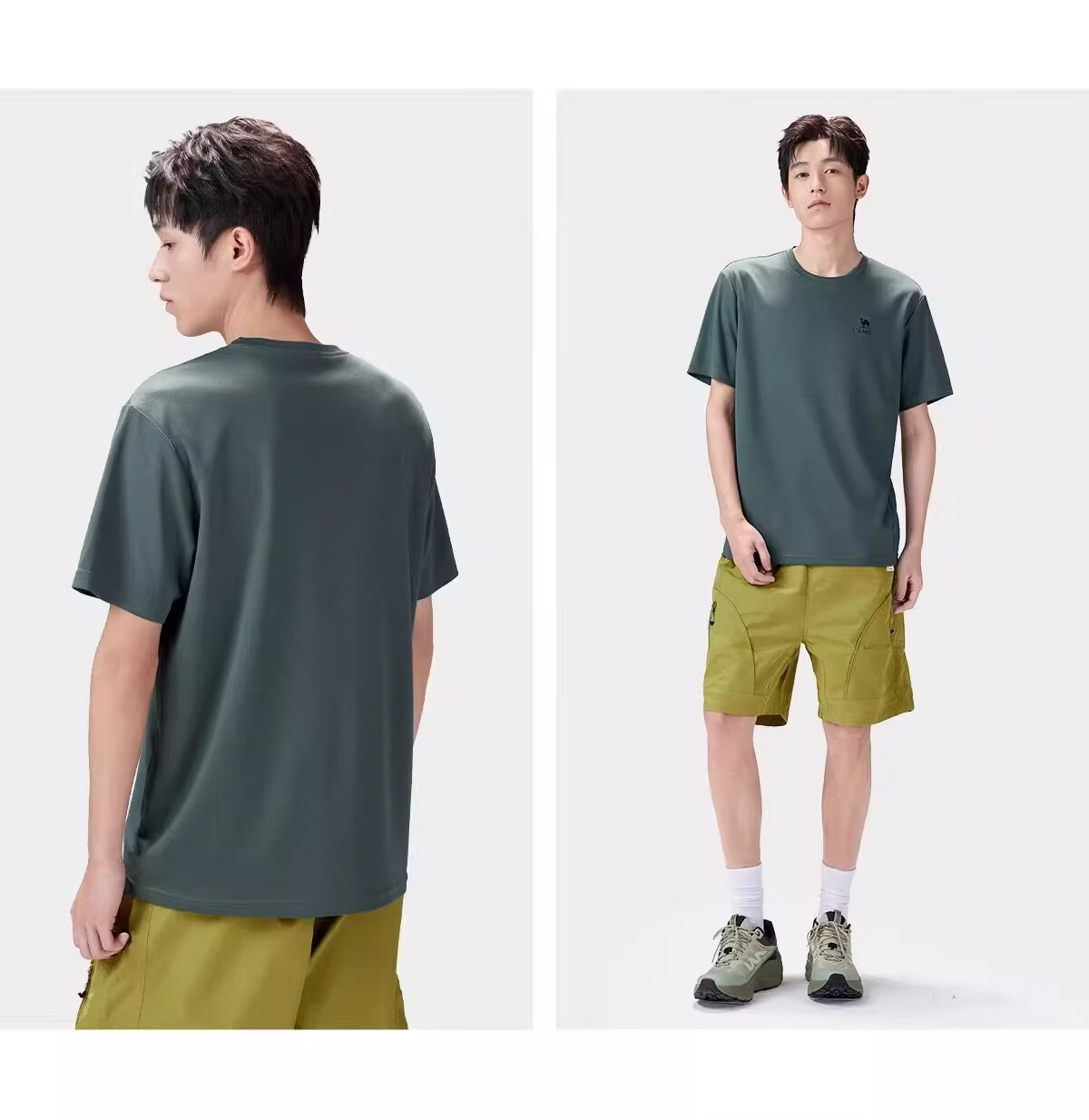 CAMEL Outdoor Quick-Dry T-Shirt Women 2026 Spring Summer New Short Sleeve Breathable Sweat-Absorbing Refreshing Hiking Sports Shirt Men K039 22