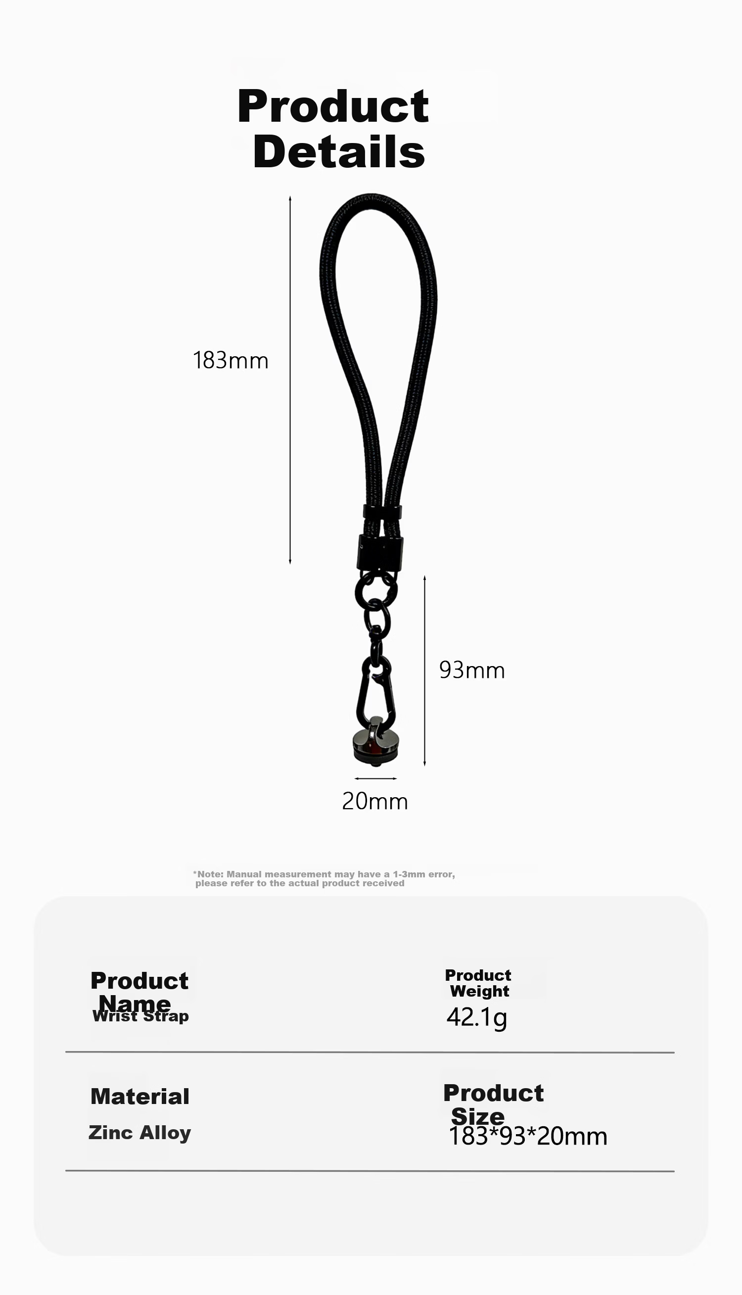 Shili Fan DJI Pocket 3 Black Lanyard Camera Wrist Strap Anti-Lost Wristband 11