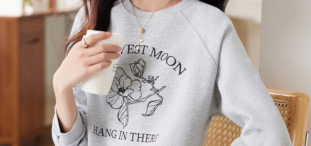 PinCai Elegant Floral Print Crewneck Sweatshirt Casual Versatile Outerwear P143W1008 29