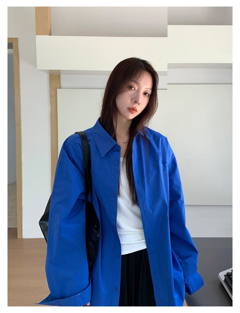 ICH MODE "Chic Subtlety" Fashion Design Relaxed Fit Long Sleeve Shirt Thin Jacket Women White S 5