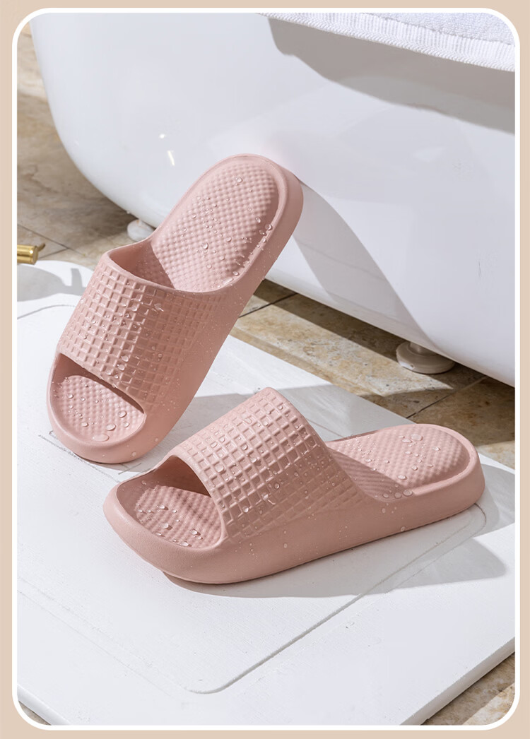 LeTuo Summer Women's Indoor EVA Soft Sole Bathroom Non-Slip Home Slippers Couple Flip Flops Men 17