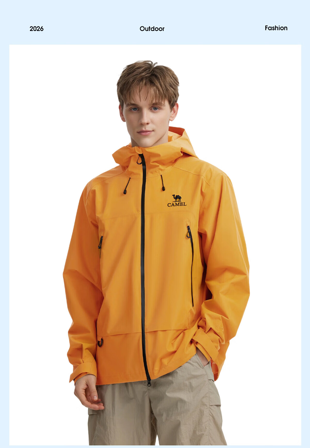 CAMEL Zhangjiajie Qixing Mountain Outdoor Challenge Edition Color Shell Waterproof Hard Shell Jacket for Men 28