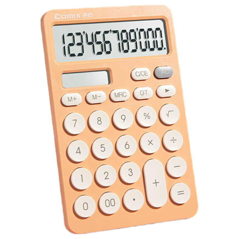 COMIX Dual Power Fashion Calculator, Slim Tablet Keyboard Desktop Computer, Office Supplies, Blue, C-1371