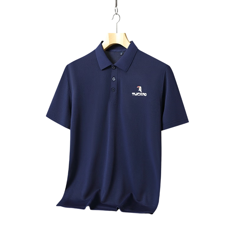 TUCANO Short-Sleeve T-Shirt for Men, Summer Breathable Business Polo Shirt with Collar, Lightweight Solid Color Half-Sleeve Athletic Top