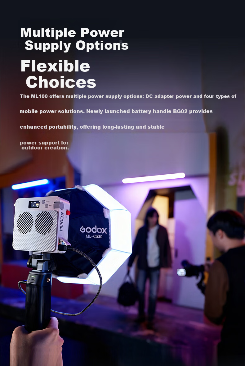 Godox ML80BI Continuous Fill Light Handheld Photography Light Portable COB Outdoor Shooting Video Light 22