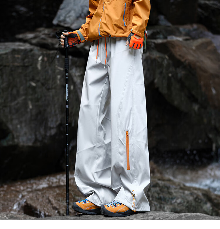 SWAMP AREA Mountain Outdoor Men's Spring Summer Functional Waterproof Lightweight Softshell Hiking Pants KS693 Black M 16