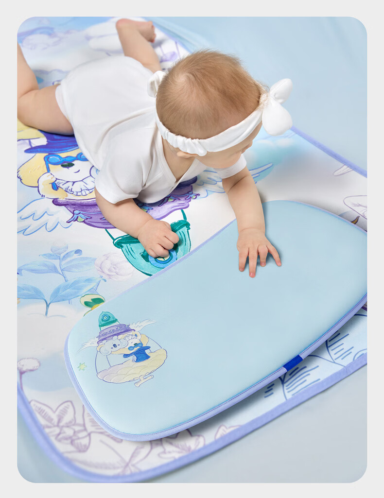 Babycare Baby Breathable Sweat-Absorbing Cooling Mat Baby Crib Ice Silk Mat Children's Washable Balloon Travel 100*56CM 7