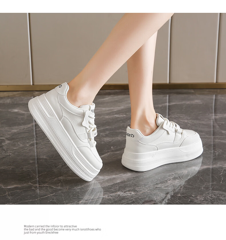 Cartelo Crocodile Women's Casual Shoes Fashion White Sneakers Spring Thick Sole Versatile Sports Shoes 1687 Mika Size 37 12