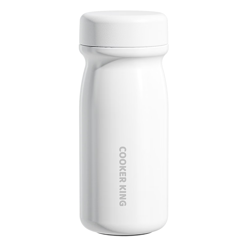 COOKER KING 316L Stainless Steel Insulated Mug, Portable Pocket Cup, Keeps Cold, Compact, Ultra-Light, for Outdoor Use, 350ml (Frost Milk White)