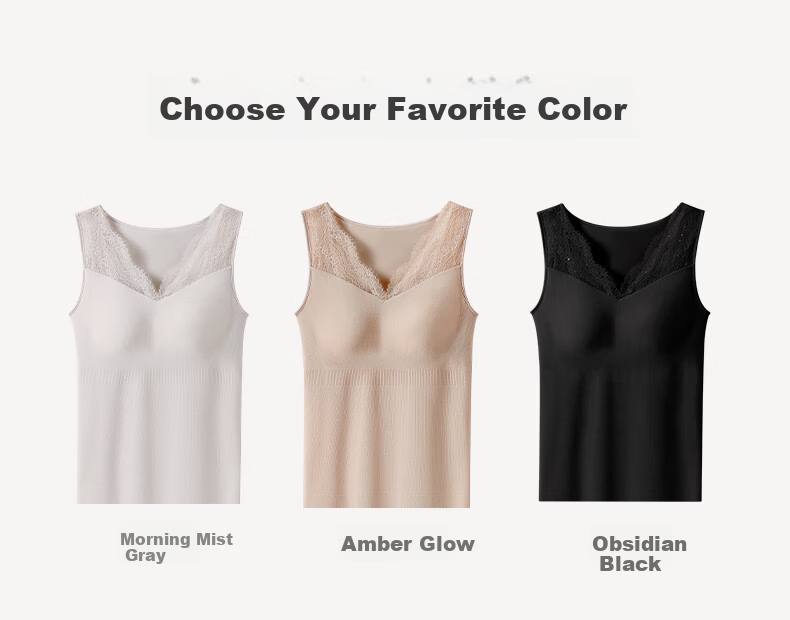 Maniform [Comfort Warm Lace] Merino Wool Thermal Vest Women's Innerwear Shaping Underwear Close-Fitting 7A Antibacterial Base Shirt 12