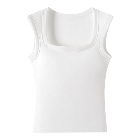 Herbal Original Color Women's 10A Antibacterial U-Neck Wide Strap Backless Summer Sports Sleeveless Base Layer Top Outerwear