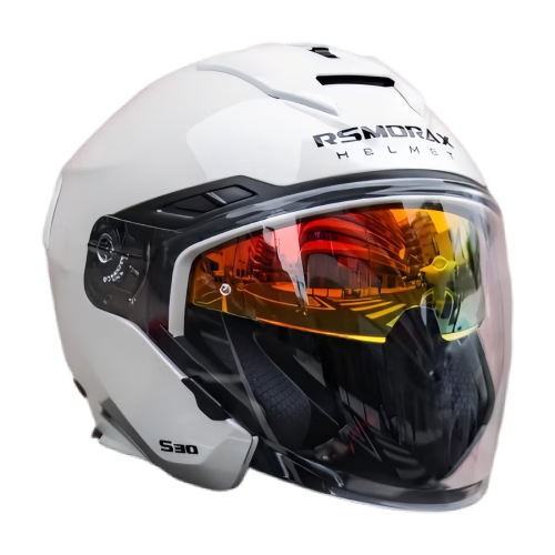 MOTORAX S30 Motorcycle Helmet Four-Season Breathable Sun Protection 3C Electric Vehicle Sports Riding Dual Lens Helmet Pearl White S