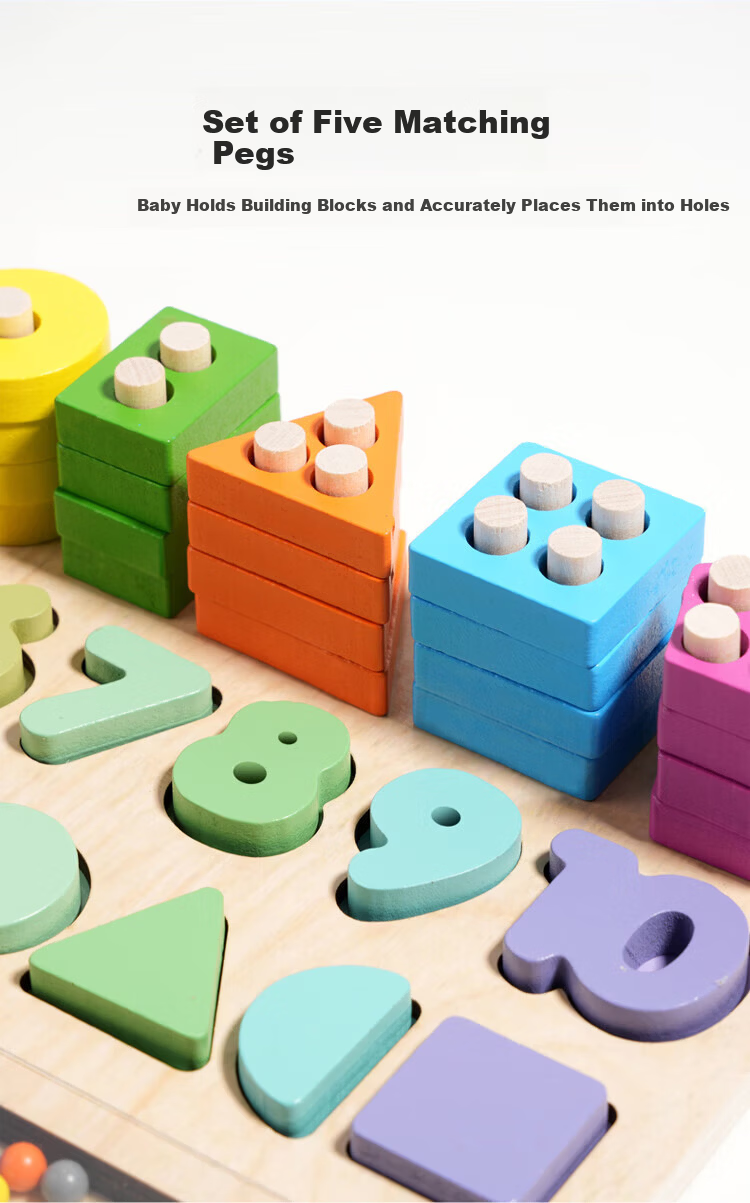MKBIBI Montessori Early Education Toy 3-6 Years Shape Matching Smart Board Children's Puzzle Building Blocks Number Enlightenment New Year Gift 8