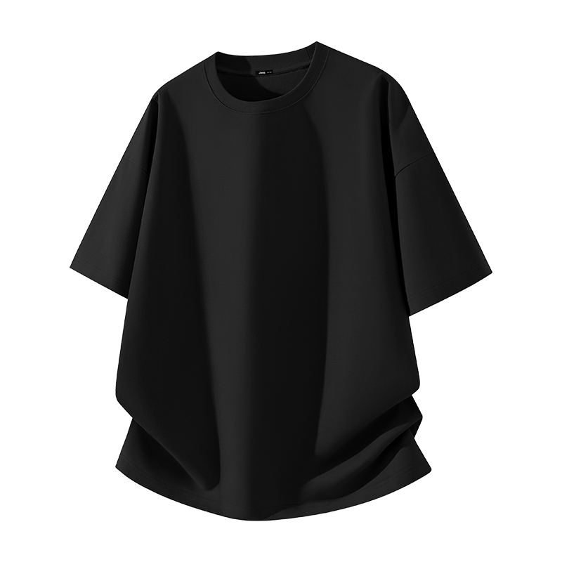 JEEP Men's Pure Cotton Short Sleeve T-Shirt Loose Casual Versatile Summer Soft Skin-Friendly Half Sleeve W Black 4XL