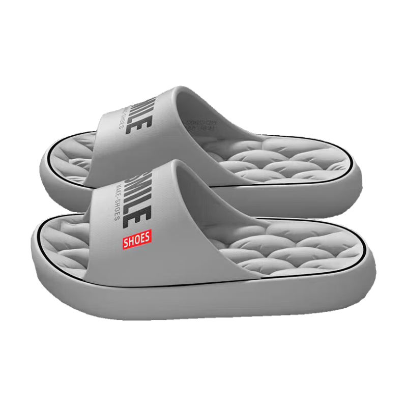 Seven-Color Spun Men's Soft Elastic Slippers Outdoor Non-Slip EVA Home Bathroom Shower Sandals Gray 40-41