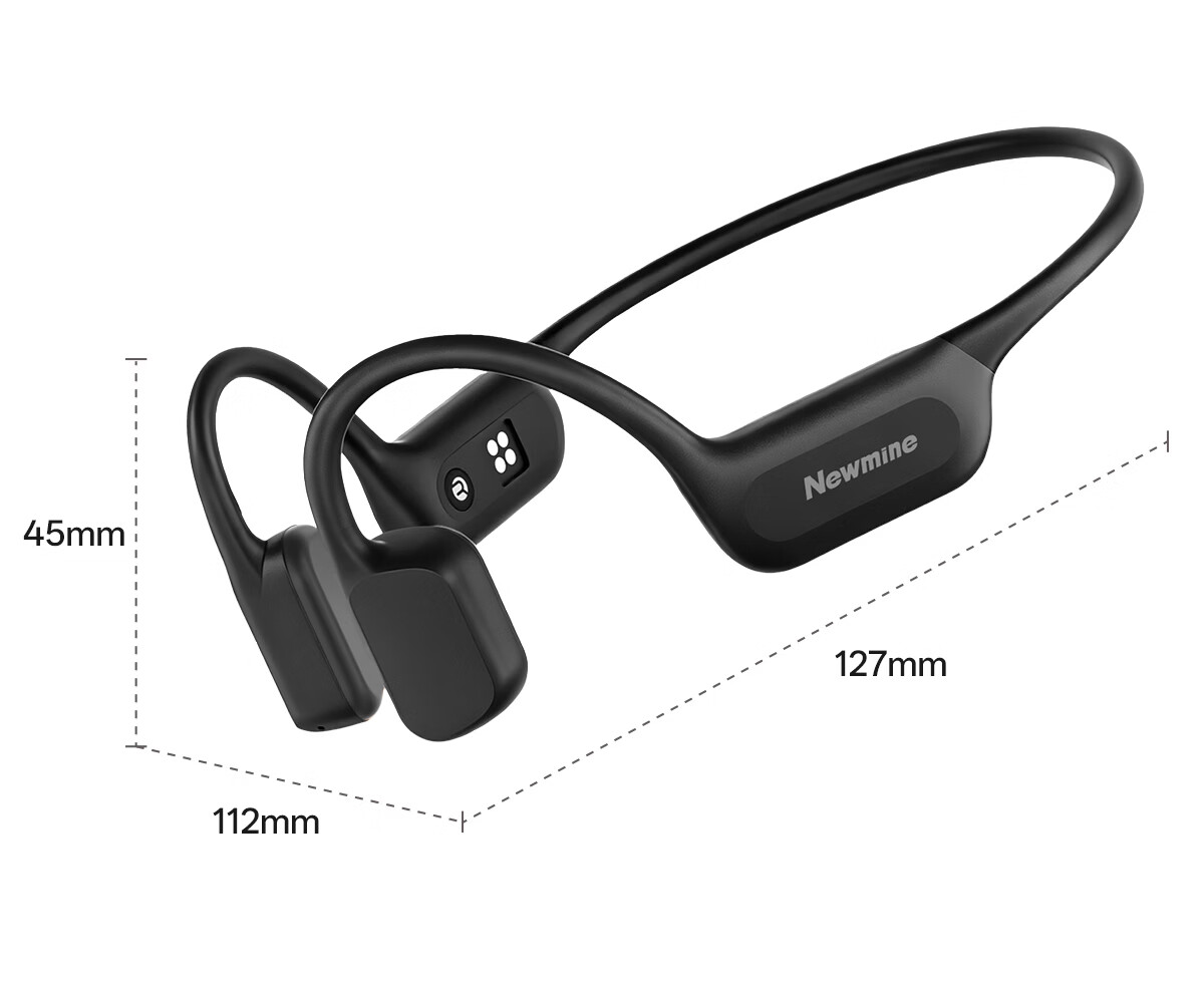 Newmine Bone Conduction Bluetooth Earphones Ear-Hook Wireless Headphones Swimming Running Gaming Non-In-Ear Sports Earphones IPX8 Waterproof with 32GB Memory Compatible with Apple Huawei Phones 14