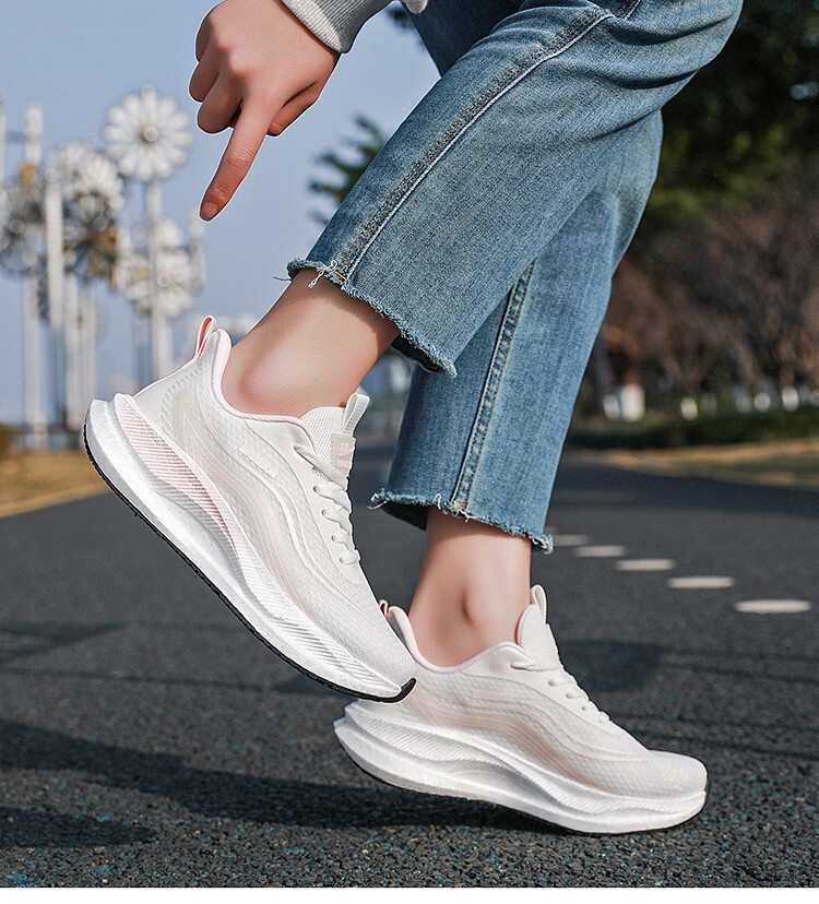 Warrior Women's Middle School Student Sports Running Casual Shoes WXY(ZA)-5567 White Pink Size 40 1