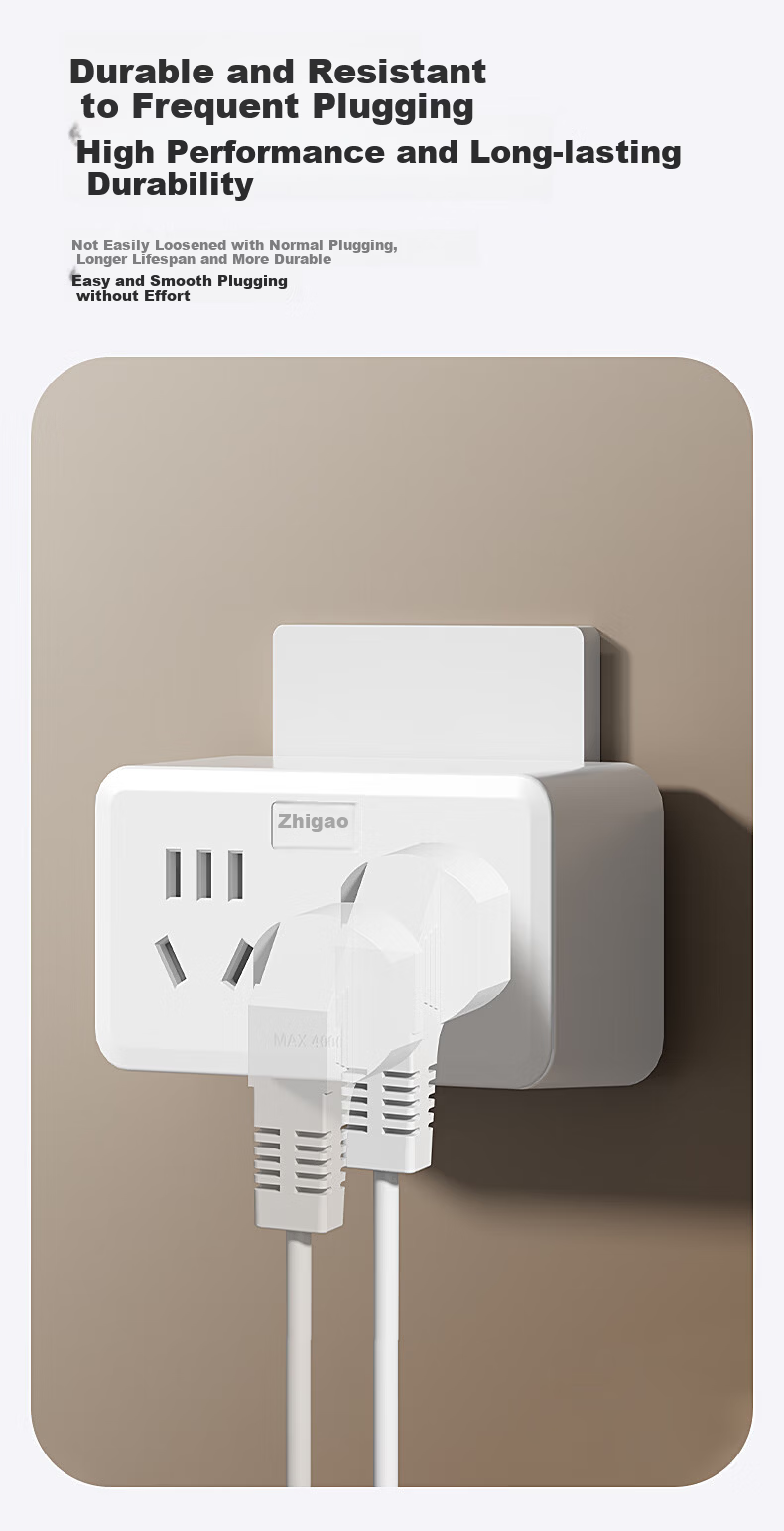 CHIGO 16A to 10A Socket Converter Adapter High Power Air Conditioner Water Heater Dual Wireless Extension 16A to 10A+16A White 6