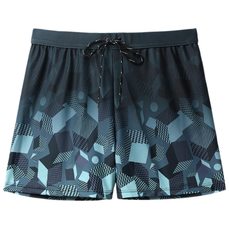 F.DYRAA Men's Swim Trunks, Anti-Embarrassment Loose Fit, Summer Pool Large Size Boxer Swim Shorts, 21265 Black Geometric Pattern, 5XL