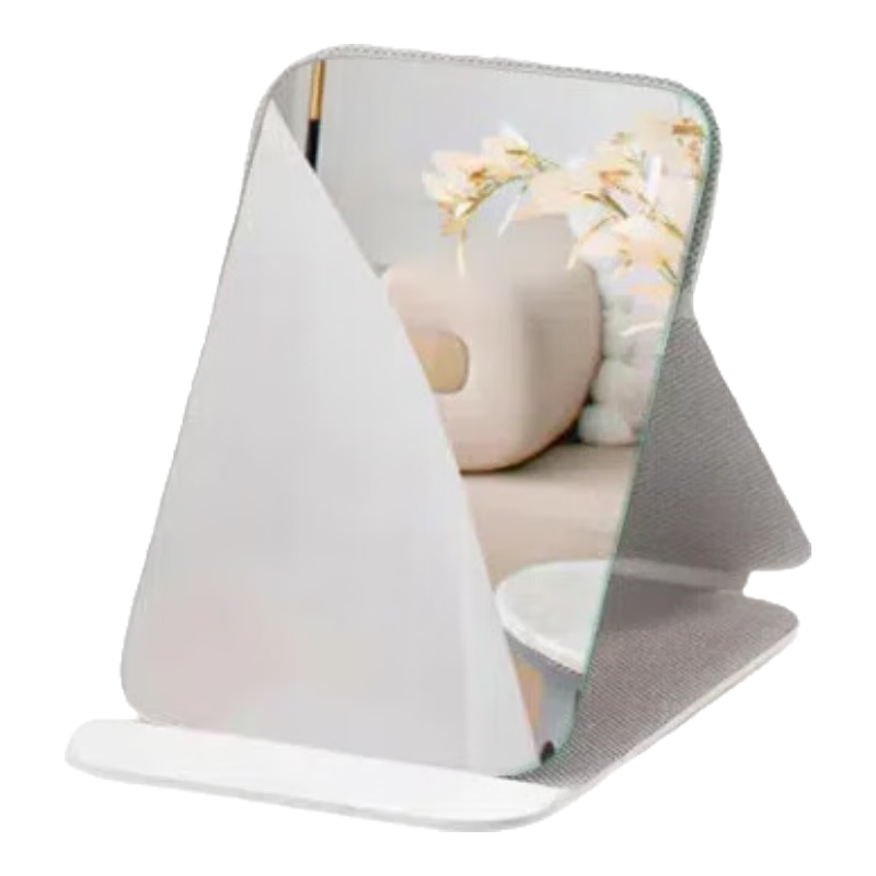 Leezi Folding Compact Mirror for Students, Portable Dressing Mirror for Women And Men, Pocket-Sized Milk White Makeup Mirror