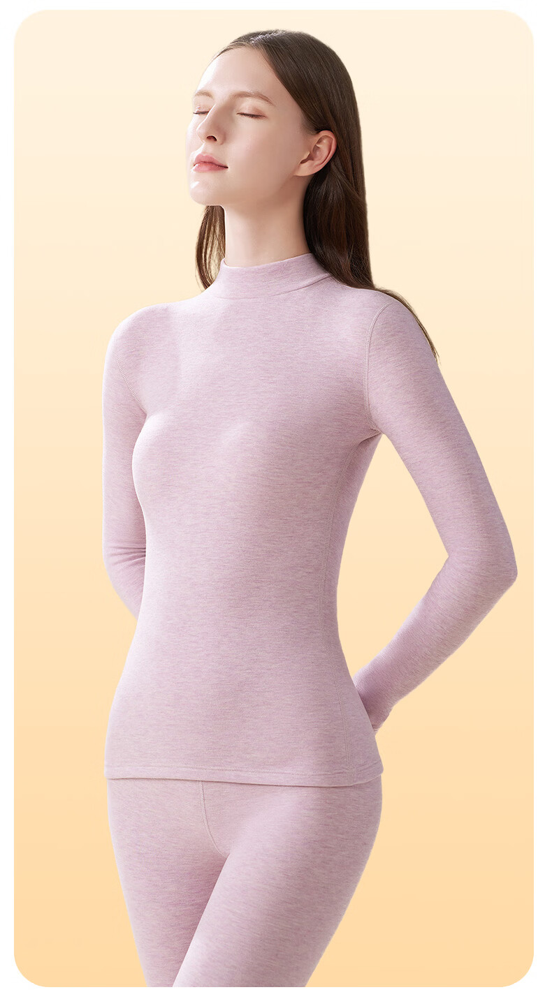 Miiow Women's Cashmere Silk Thermal Underwear Set 2025 Autumn Winter New High Neck Top and Bottom Warm Suit 17