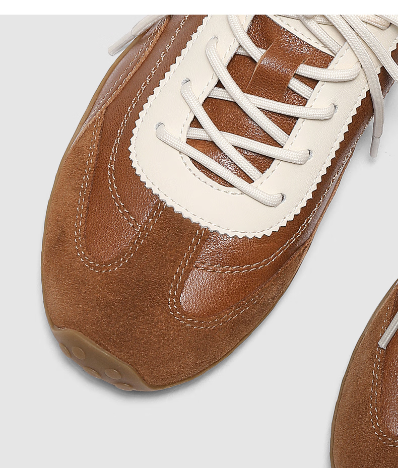 Senda Cai Wenjing Same Style Milk Leather Training Shoes Women 2026 Spring New Lambskin Casual Sneakers 4XV23 Beige Size 36 18