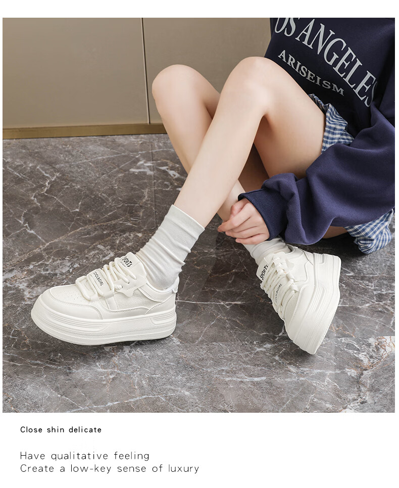 Cartelo Crocodile Women's White Sneakers Spring Fashion Simple Sports Casual Shoes Versatile Skate Shoes Beige 37 17