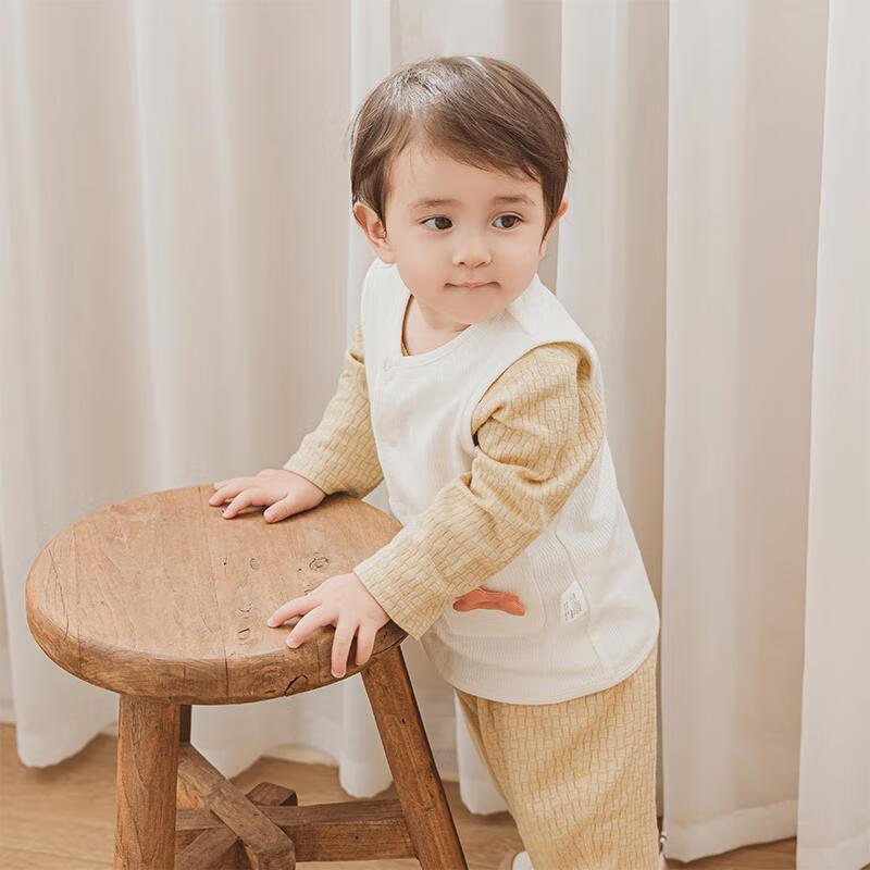 Guaiqi Bear Infant Pure Cotton Vest Spring and Autumn Children's Sleeveless Jacket Boys and Girls Baby Waistcoat Spring Warm Outerwear
