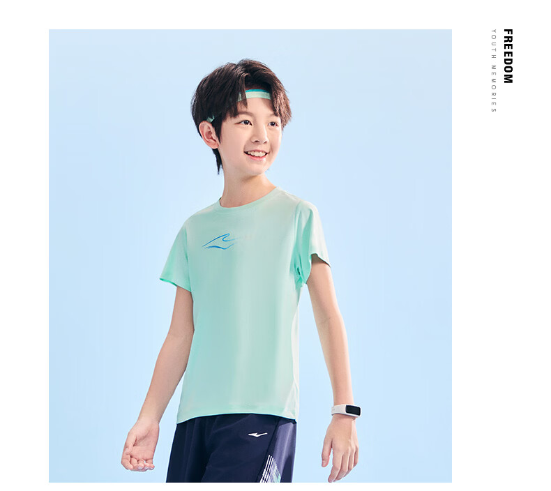 ERKE Kids Boys and Girls Quick-Dry Short Sleeve Children's Crew Neck Summer UV50+ Sun Protection T-Shirt White 110 36