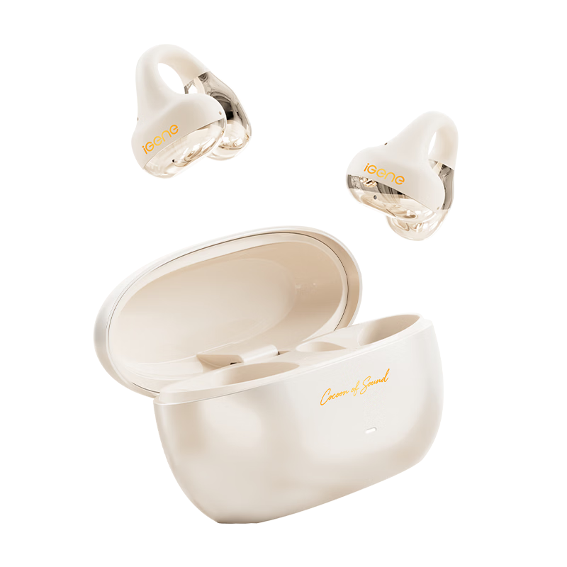 Jiyin [Slight In-Ear Sports Ear Clip] Bluetooth 6.0 Ear Clip Open-Style Running Music Gaming Noise-Cancelling Long Battery Life Bone Conduction Concept Wireless Ear Hook V17