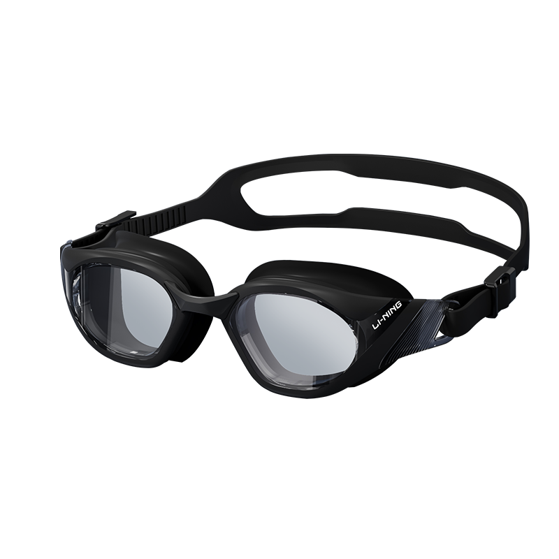 LI-NING Waterproof Anti-Fog Swimming Goggles for Men and Women, High-Definition Swimming Glasses with Prescription Lenses and Swim Cap