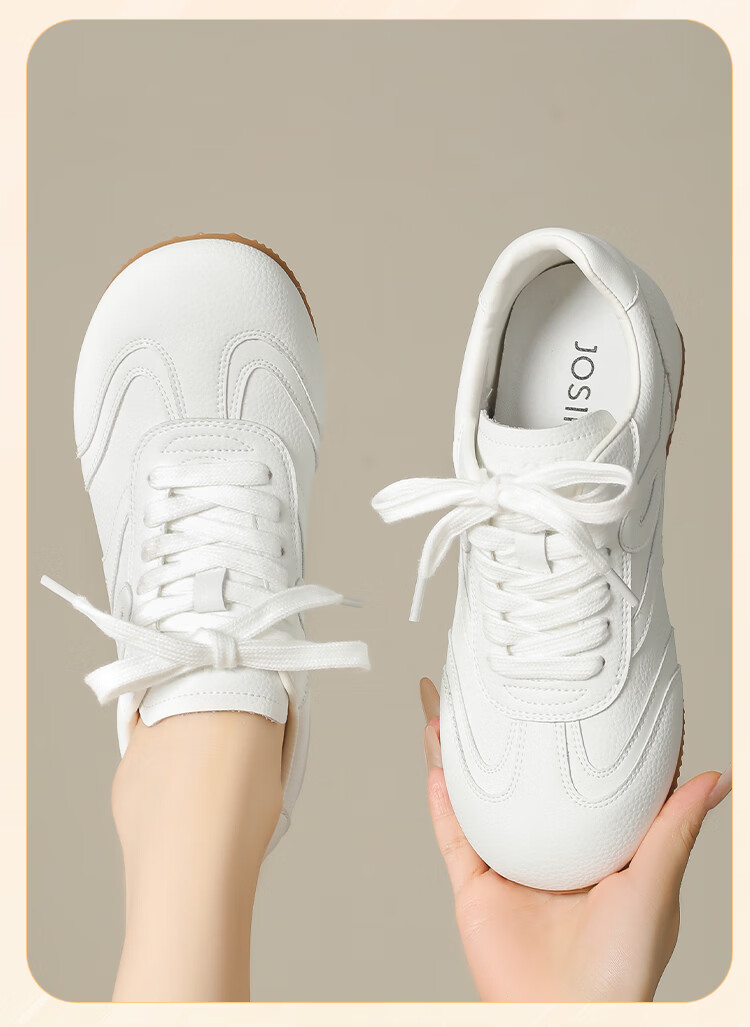 Zhuoshini Versatile White Sneakers for Women Soft Sole Sports Shoes White Size 35 (225mm) 10
