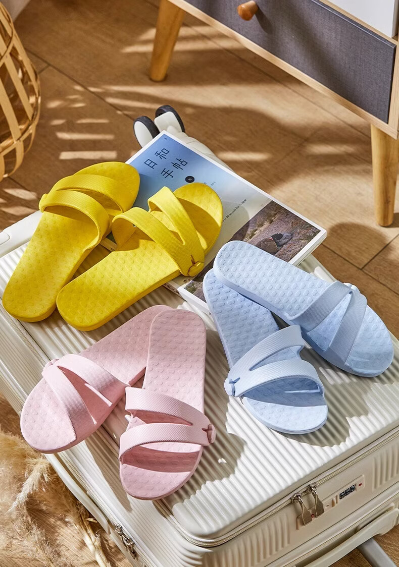 XGGC Travel Portable Foldable Slippers Detachable Non-Slip Bath Beach Hotel Shoes Light Blue Size 35-36 1