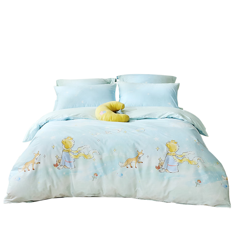 Luolaikids Three-Piece Set, Maternal And Infant Class A 100% Cotton Dormitory Single Bed Sheet Pure Cotton Duvet Cover Pillowcase, 150*215