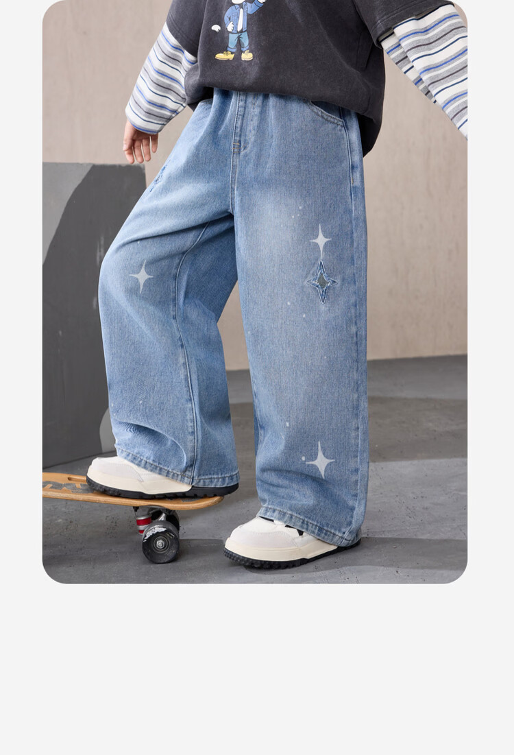 ASK JUNIOR Kids Boys Spring Denim Casual Straight Leg Pants Jeans Blue 110 6