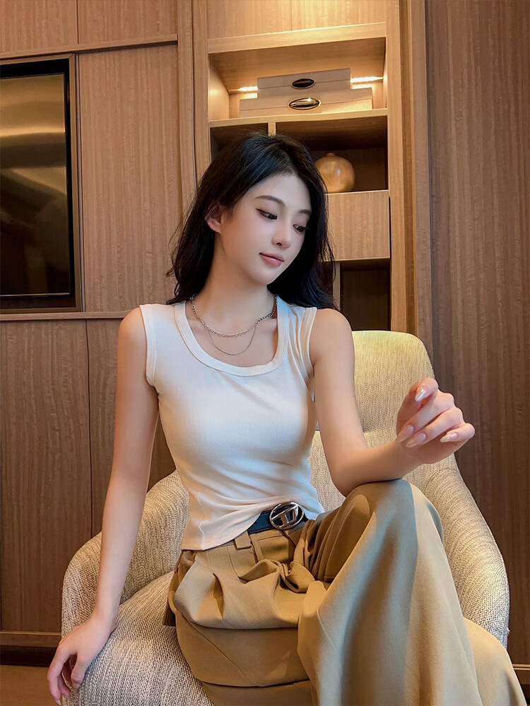 Dushiliren [Fishbone Slimming Upgrade] Camisole Tank Top for Women, Outer Wear Or Inner Layer, Summer, Conceals Side Boob, Slimming Base Layer, Sleeveless Top 5