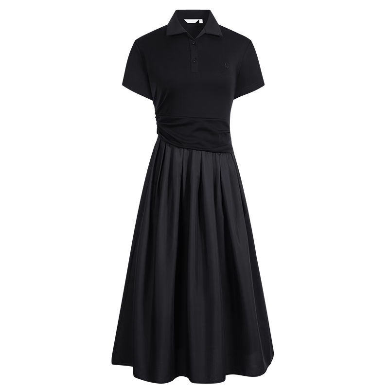 Navigare Italian Small Sailboat Short Sleeve Polo Collar Dress 2026 New Waist Pleated Flared Long Dress 2322876508
