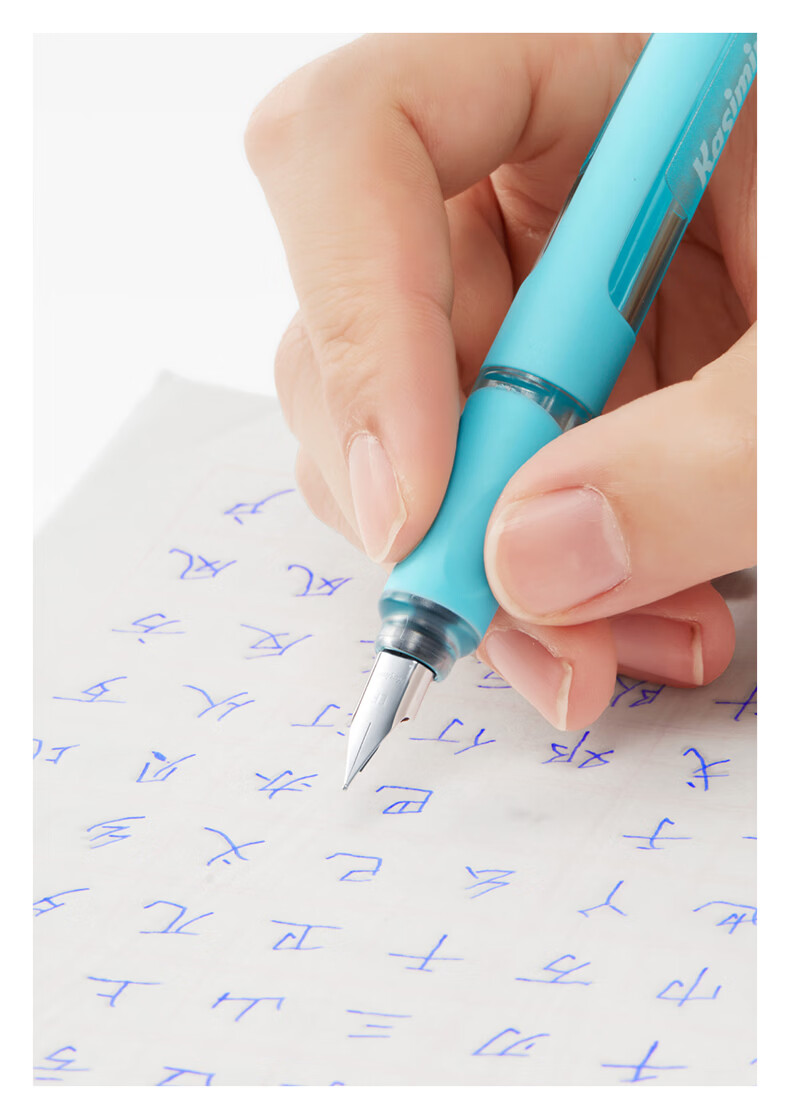 Casimir Lightweight Correct Posture Heat-Erasable Fountain Pen Set Beginner Handwriting Grade 3 Ergonomic Signature Student Stationery Green Pen + 10 Crystal Blue Ink Cartridges 7