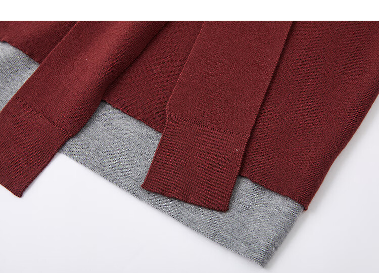 Demana [Lazy Friendly] Spring Sheep Wool and Mulberry Silk Blend Pullover Two-in-One Colorblock Shawl Women's Knit Sweater 15