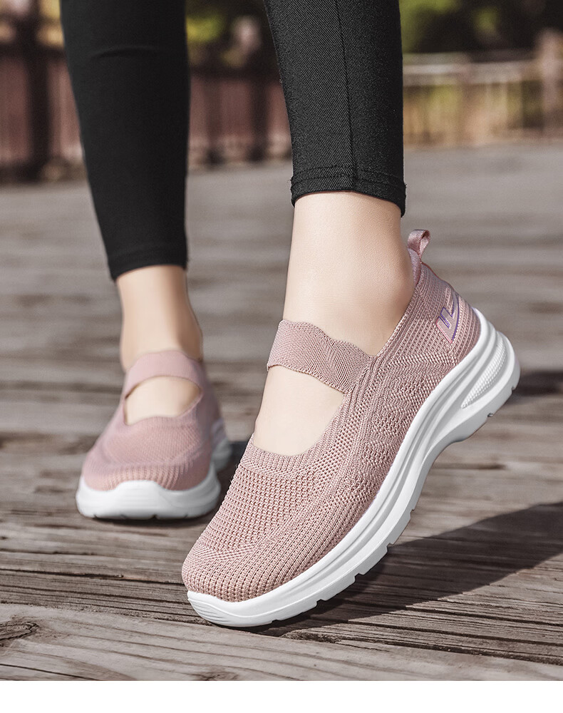 Warrior Women's Walking Shoes 2026 Summer New Breathable Mesh Soft Lightweight Elderly Shoes Pink Size 38 18