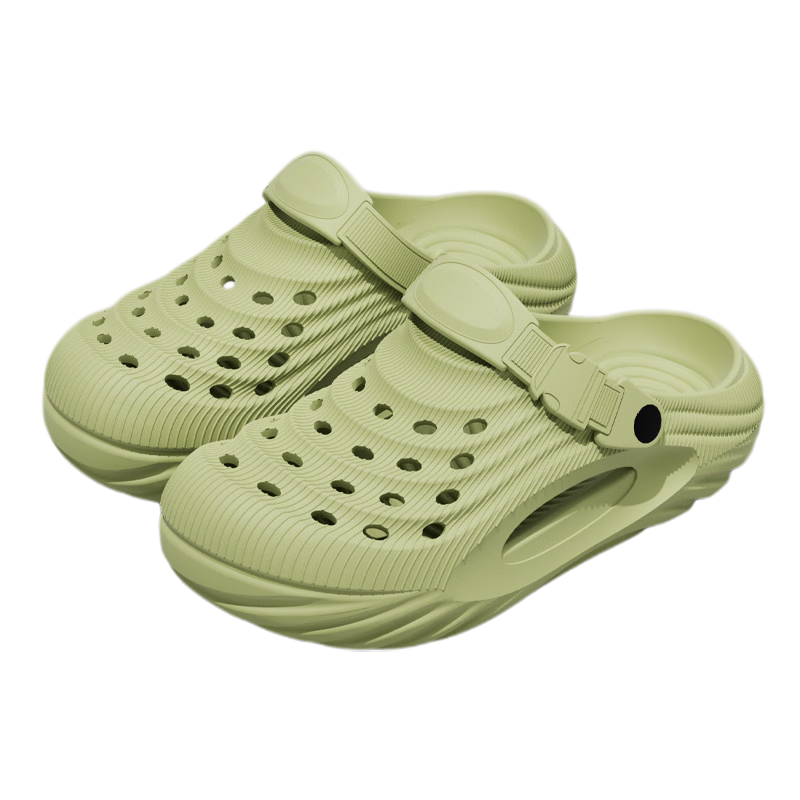 XGGC Men's Outdoor Waterproof EVA Non-Slip Summer Driving Hole Shoes for Creek Hiking and Fishing, Black, Size 42-43
