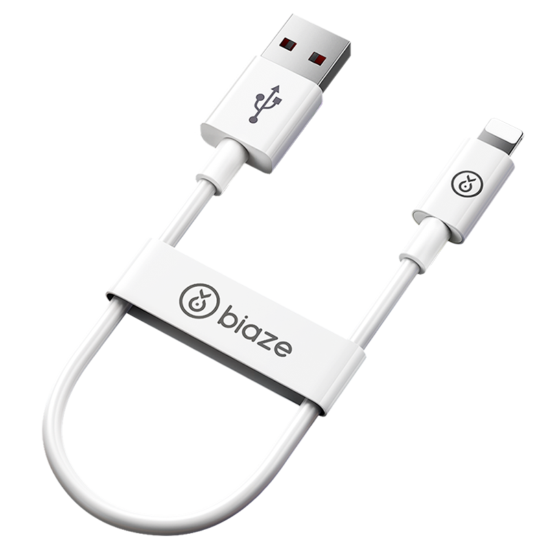 BIAZE Portable Power Bank Charging Cable, 0.3 Meters USB Car Fast Charging Data Cable, Suitable for Apple IPhone14ProMax/13/12/8plus/7/6s Phones, IPad Tablets